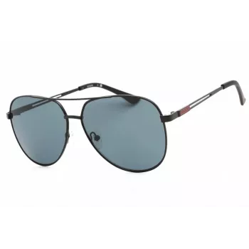 GUESS GF0231-02A Óculos de sol retangulares para homem - Armação preta Lentes cinzentas 58mm