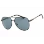 GUESS GF0231-02A Óculos de sol retangulares para homem - Armação preta Lentes cinzentas 58mm