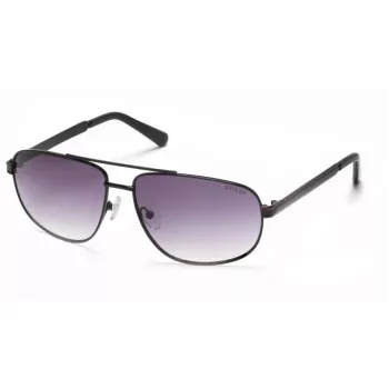 Óculos de sol quadrados de homem GUESS GF0244-6001A - armação preta brilhante, lente fumada degradê