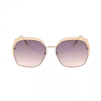 Óculos de sol de mulher GUESS GF0410-5933F - Armação preta brilhante, lentes degradê fumé, 59 mm