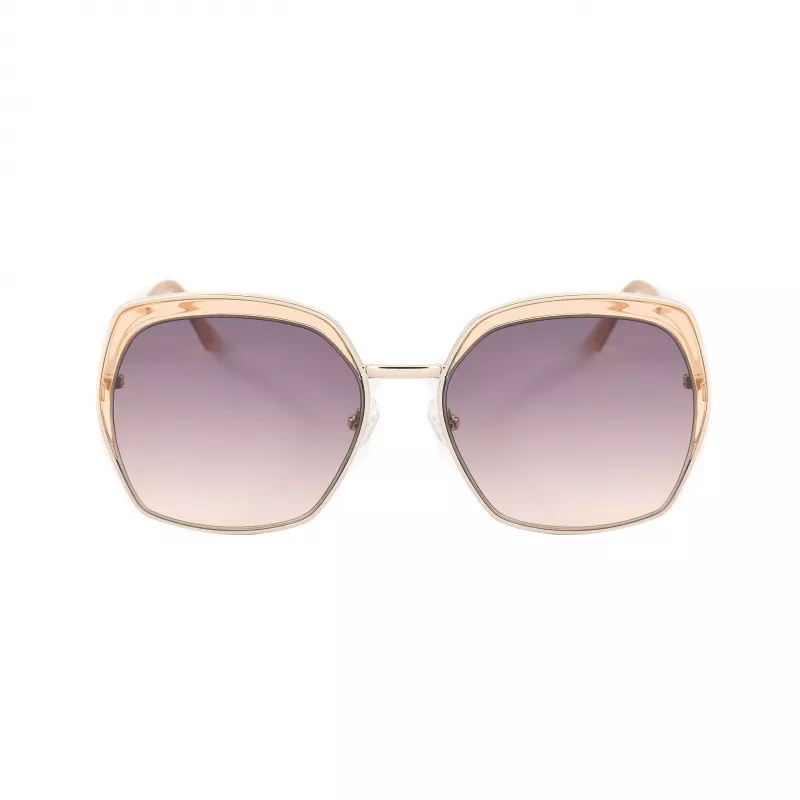 Óculos de sol de mulher GUESS GF0410-5933F - Armação preta brilhante, lentes degradê fumé, 59 mm