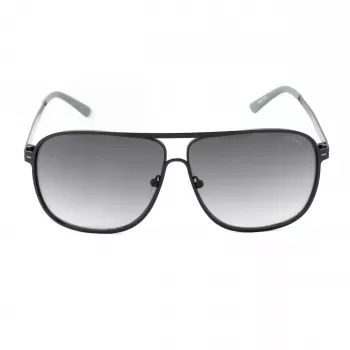 GUESS GF5025S-02B Óculos de sol de homem estilo aviador - armação preta, lentes cinzentas fumadas, 61 mm