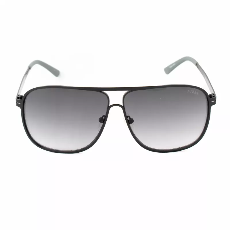 GUESS GF5025S-02B Óculos de sol de homem estilo aviador - armação preta, lentes cinzentas fumadas, 61 mm