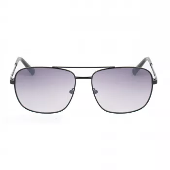 GUESS GG2114S-01B Óculos de sol para homem Armação quadrada preta Lente degradê cinzenta 60mm