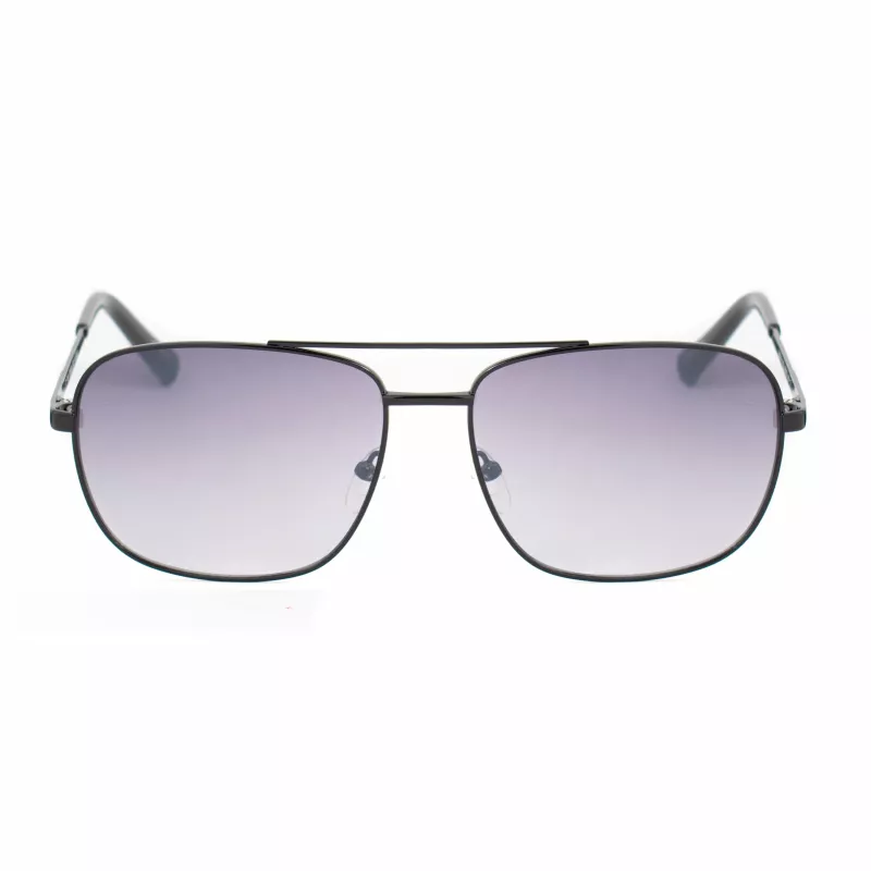 GUESS GG2114S-01B Óculos de sol para homem Armação quadrada preta Lente degradê cinzenta 60mm