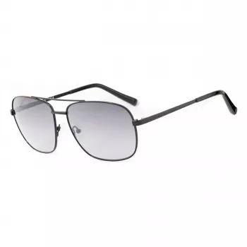 GUESS GG2114S-01B Óculos de sol para homem Armação quadrada preta Lente degradê cinzenta 60mm