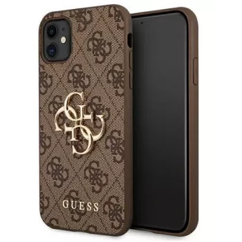 Capa Rígida GUESS para iPhone 11 / XR 4G Big Metal Logo Castanha