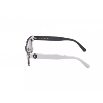 Óculos de sol de homem GUESS GU00120-5520A armação preta brilhante, lentes fumadas espelhadas 55/17/145 mm
