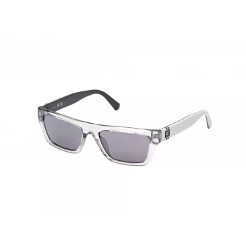 Óculos de sol de homem GUESS GU00120-5520A armação preta brilhante, lentes fumadas espelhadas 55/17/145 mm