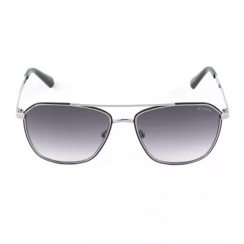 GUESS MAN óculos de sol GU00147-5605B retangular armação preta em acetato lentes cinzentas em policarbonato 56/16/145 mm UV400