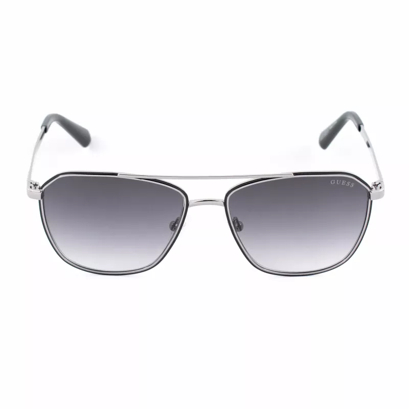 GUESS MAN óculos de sol GU00147-5605B retangular armação preta em acetato lentes cinzentas em policarbonato 56/16/145 mm UV400