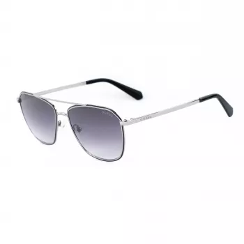 GUESS MAN óculos de sol GU00147-5605B retangular armação preta em acetato lentes cinzentas em policarbonato 56/16/145 mm UV400