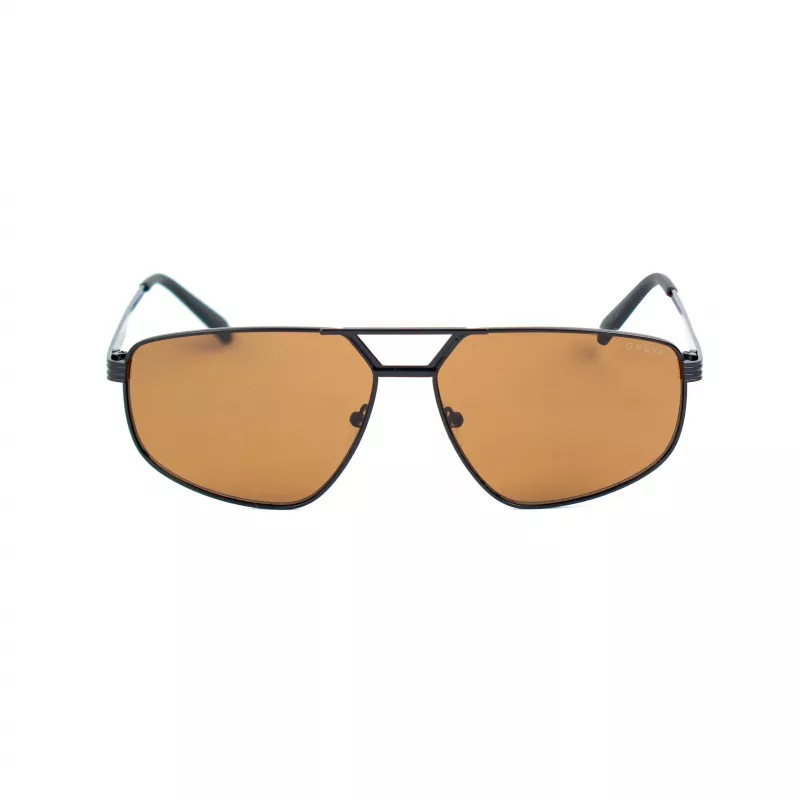 Óculos de sol de homem GUESS GF00044-6102E - Armação preta brilhante, lentes fumé, 61/14/145 mm