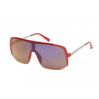 Óculos de sol de homem GUESS GO00054-0066C quadrados armação preta brilhante lentes fumadas 56mm