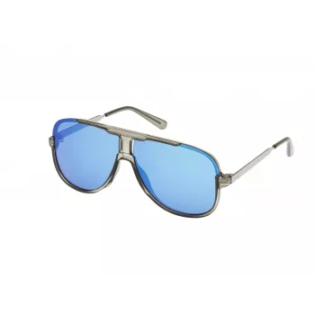 Óculos de sol de homem Guess GO00060-6490C Retangular Armação preta Lentes cinzentas 64/12/140 mm