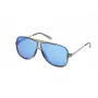 Óculos de sol de homem Guess GO00060-6490C Retangular Armação preta Lentes cinzentas 64/12/140 mm