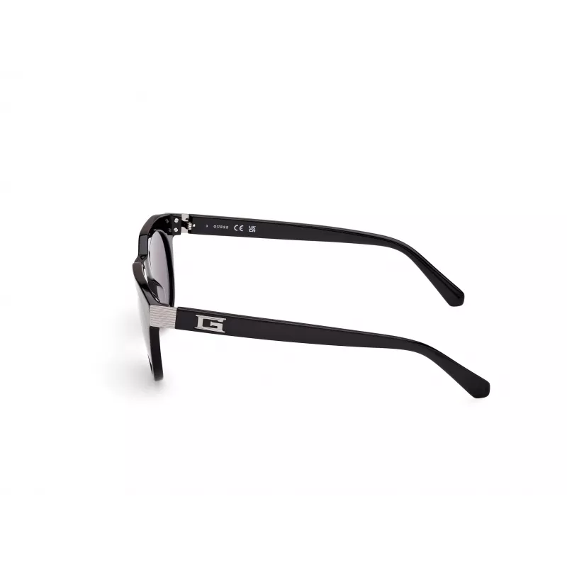 Óculos de sol de homem Guess GU00214-4901A - Armação preta, lentes cinzentas Smoke, 49/21/145 mm