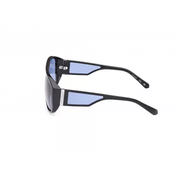 Óculos de sol unissexo GUESS GU00135-6101V, armação preta, lentes cinzentas degradê, 61 mm