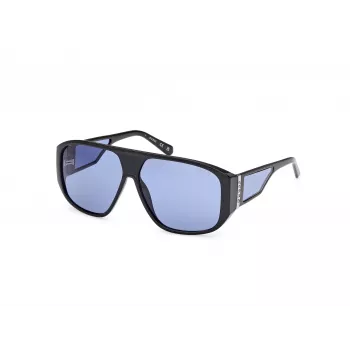 Óculos de sol unissexo GUESS GU00135-6101V, armação preta, lentes cinzentas degradê, 61 mm