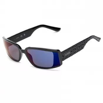 Óculos de sol quadrados oversized GUESS para mulher GF5127-6501C, armação preta com lentes degradê fumadas