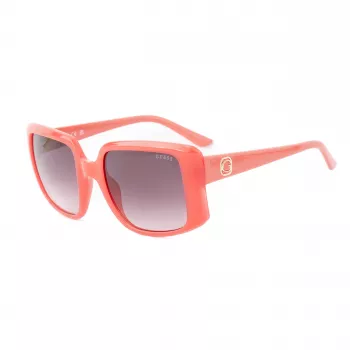 Óculos de sol GUESS GU00097-5372F para mulher - armação preta brilhante, lente degradê Smoke, 53 mm