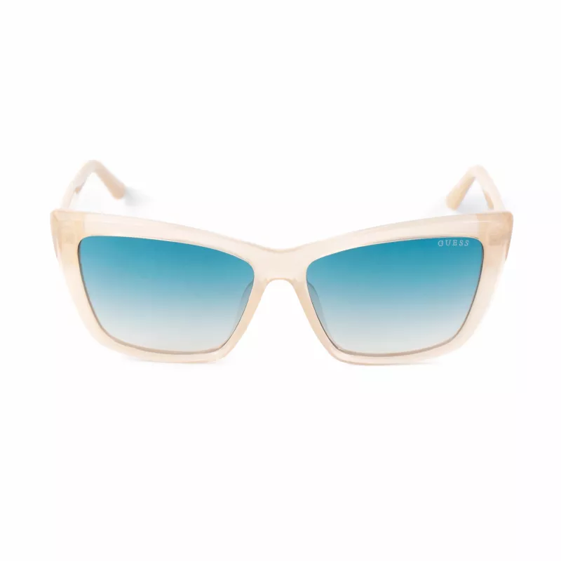 Óculos de sol GUESS GU00098-5525P para mulher - armação angular, lentes polarizadas, proteção UV400