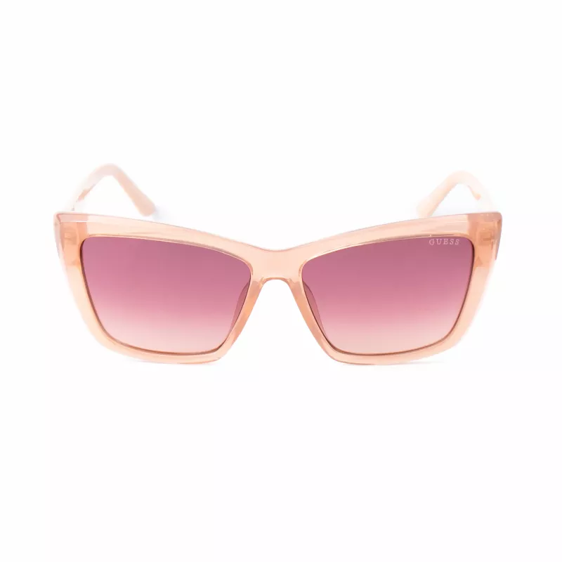 GUESS Óculos de sol de mulher GU00098-5557F Havana acetato armação angular lentes castanhas fumadas 55/14/135 mm