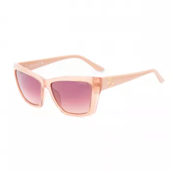 GUESS Óculos de sol de mulher GU00098-5557F Havana acetato armação angular lentes castanhas fumadas 55/14/135 mm
