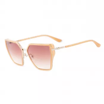 Óculos de sol de mulher GUESS GU00146-5957F Oversized Square Havana lentes castanhas degradê 59mm