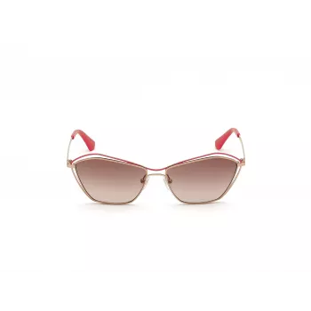 Óculos de sol de mulher GUESS GU7639-28F armação dourada borboleta/cat-eye lentes castanhas degradê UV400