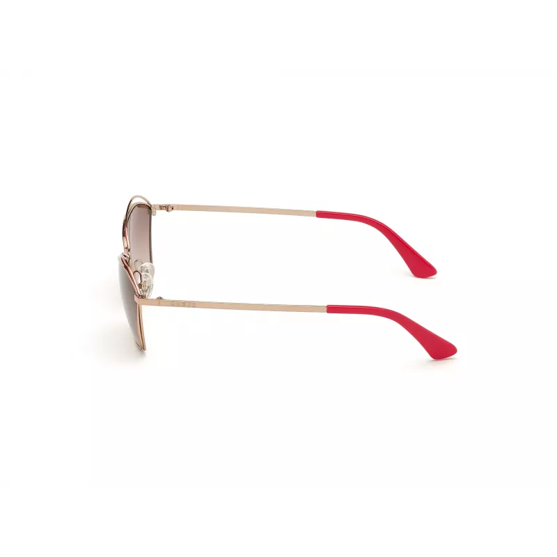 Óculos de sol de mulher GUESS GU7639-28F armação dourada borboleta/cat-eye lentes castanhas degradê UV400