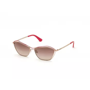 Óculos de sol de mulher GUESS GU7639-28F armação dourada borboleta/cat-eye lentes castanhas degradê UV400
