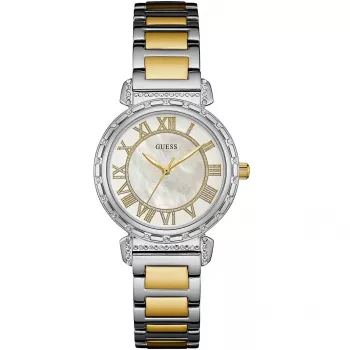 Relógio de mulher GUESS W0831L3 Chelsea aço inoxidável tom ouro rosa 34mm