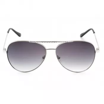 Óculos de sol de mulher GUESS GF0399-01B armação de plástico preta lentes de policarbonato cinzentas 62 mm