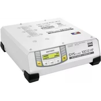 Carregador de bateria automático de alta frequência e fonte de alimentação GYS FLASH 100.12 HF 100 A 12 V com ecrã LCD 029415