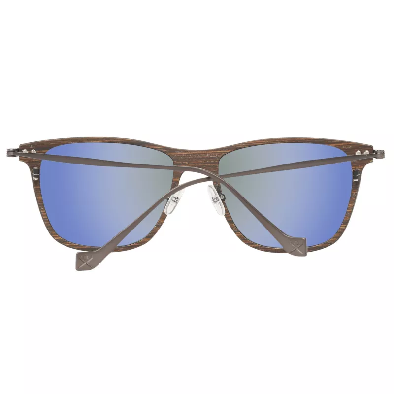 Hackett London HSB86311255 Óculos de sol de homem - Armação preta brilhante, lentes cinzentas, 55 mm