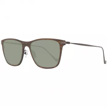 Hackett London HSB86311255 Óculos de sol de homem - Armação preta brilhante, lentes cinzentas, 55 mm
