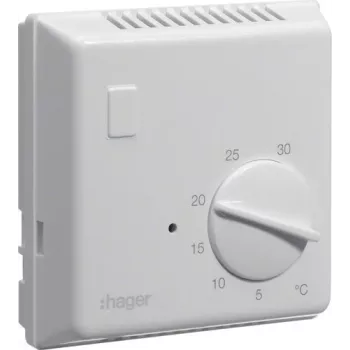 Termostato ambiente bimetálico Hager EK054, 230V, branco