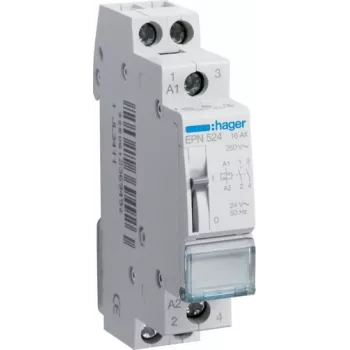 HAGER EPN524 Acti 9 Relé de impulso, 2 NO, 16 A, 24 V AC/DC, 2 módulos