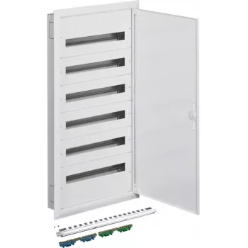 Quadro de distribuição encastrado HAGER FW624FT com terminais PE/N 6R/144M (6x24) IP40