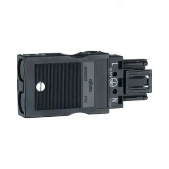 Hager G4713 Conector de Saída de 3 Polos com Terminais de Encaixe Wago, 1,5-2,5 mm², 400V, Preto