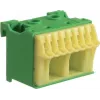 Bloco de terminais PE Hager KN10E QuickConnect, 10 pontos de ligação, verde/amarelo