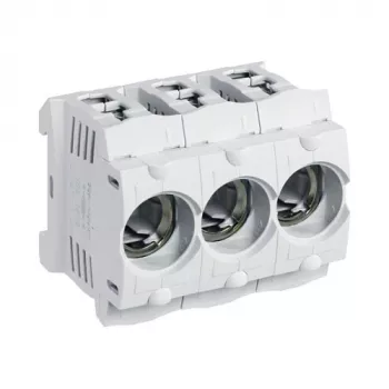 Hager LD047 D01 Suporte de fusível 3 polos 16A E14 para calha DIN, com grampo de fixação