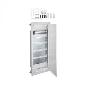 Hager Multimedia Volta HWV VH60NW distribuidor multimédia encastrado de 5 filas com porta de aço ranhurada, branco
