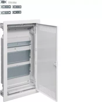 HAGER VU36NWB Quadro multimédia em plástico PT 2x placa 1x TH35 IP30 630,5x348x94,5 porta ventilada branco Volta
