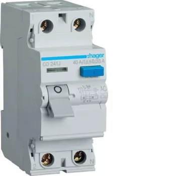 HAGER disjuntor diferencial 2P 40A 30mA tipo AC CD241J