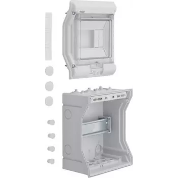 Hager VE106D quadro de distribuição de superfície, 6 unidades de módulo, 1 fila, IP30, branco