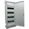 Hager VU48NC Quadro de distribuição pequeno encastrado, 4 filas, 48 módulos, porta de aço branca