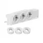 Hager VZ00AS Tomada Schuko para calha DIN, tripla, rotativa, terminais de parafuso