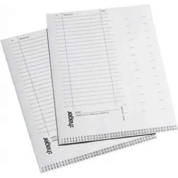 Hager VZ717 etiquetas retangulares transparentes não adesivas, pack de 10